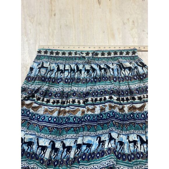 Phool Skirt One Size Boho Vtg Festival Hippie Horses Midi Flowy Aztec Tribal - Picture 5 of 5